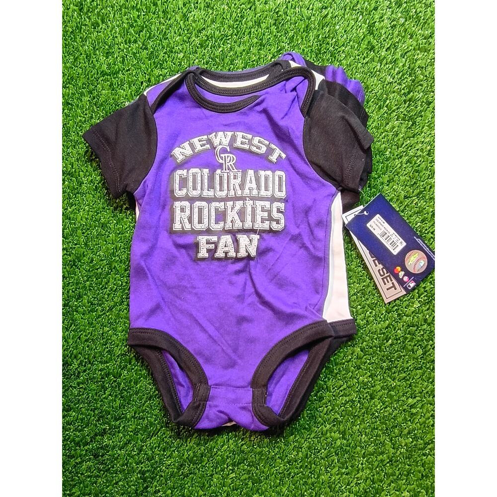 Colorado Rockies "Newest Fan" Baby Bodysuit Set 6-9 M NWT